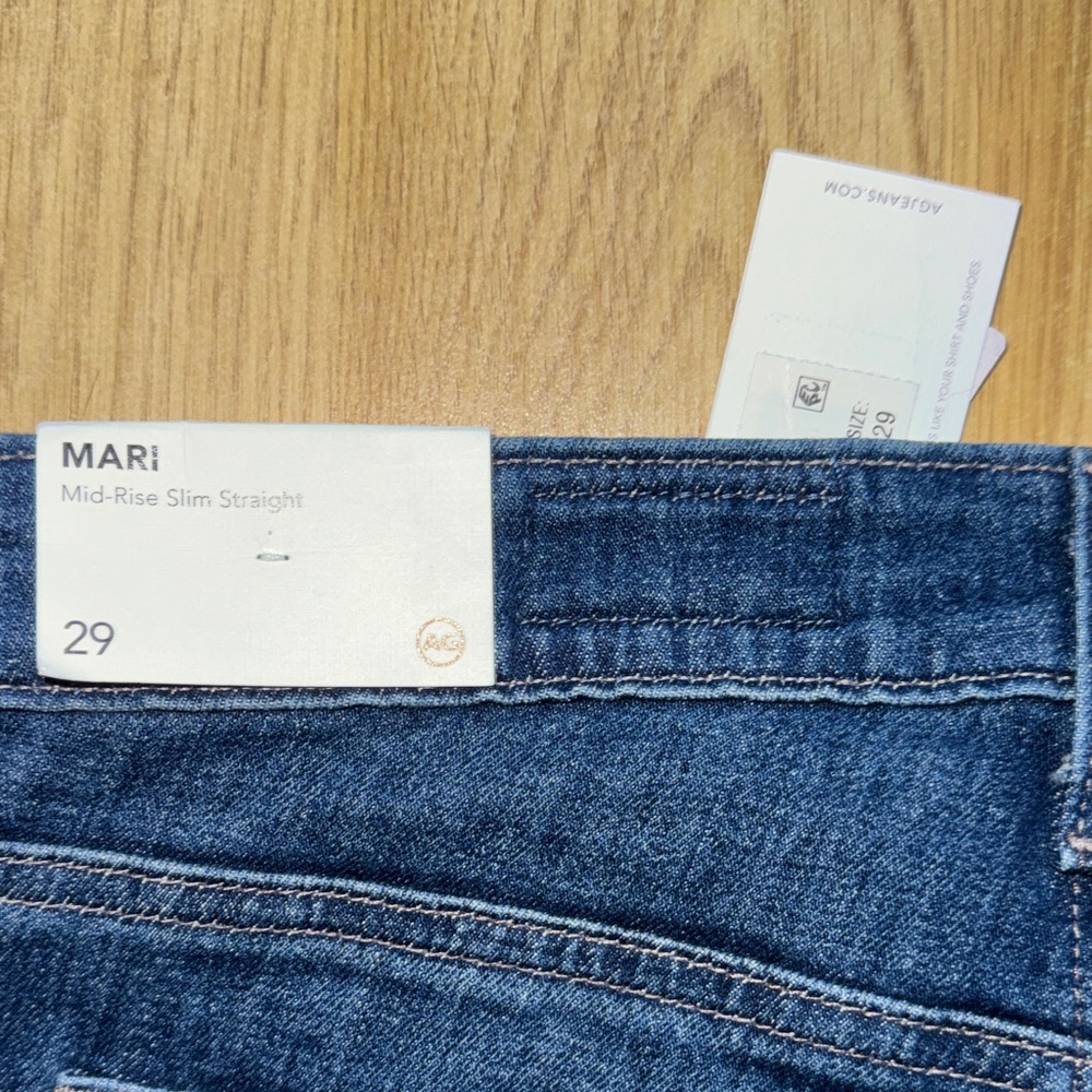 AG Adriano Goldschmied Straight Leg Jeans - Dark Wash Blue - Picture 12 of 12